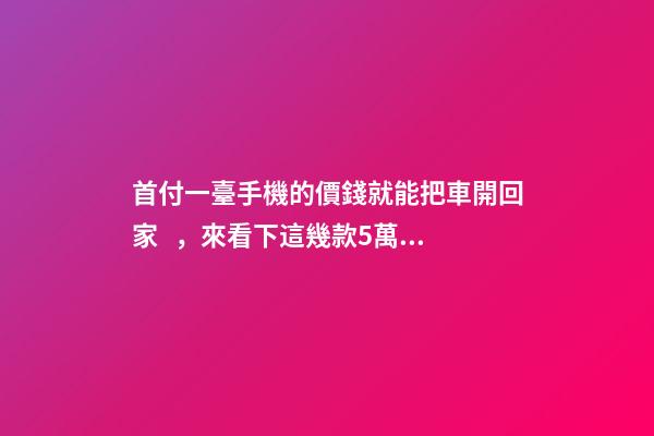 首付一臺手機的價錢就能把車開回家，來看下這幾款5萬元級別的小型車